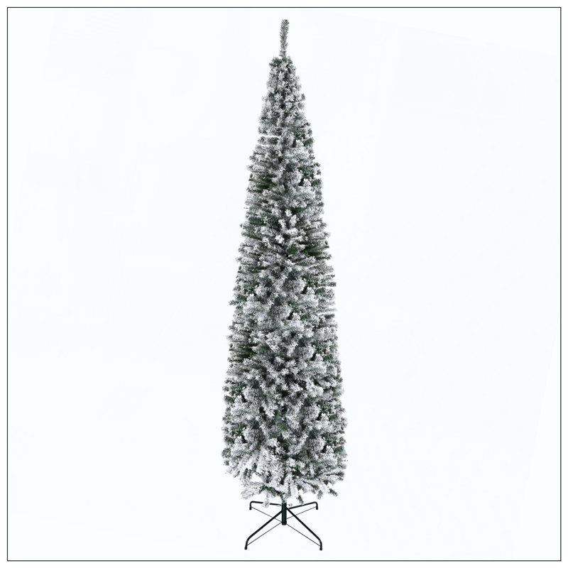 Arbre de Noël artificiel enneigé avec branches réalistes et 738 pointes, H 8,9 pi
