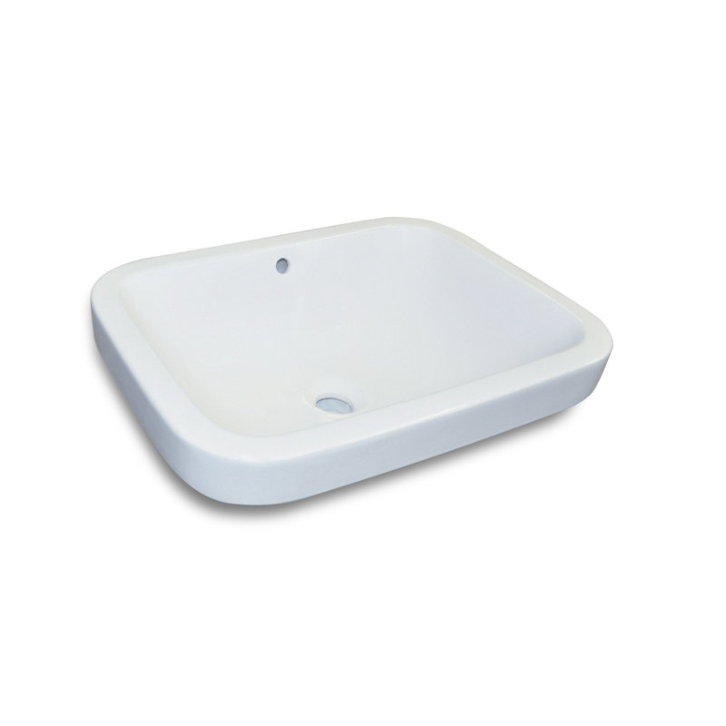 Valley Acrylic Ltd. 15.85'' White Ceramic Rectangular Bathroom Sink