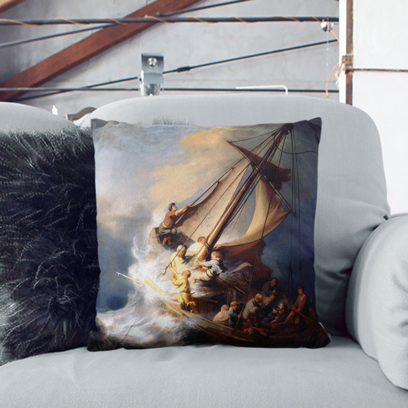 Christ in the Storm of Galilee Scatter Cushion, Stone, 40cm H x 40cm W x 15cm D