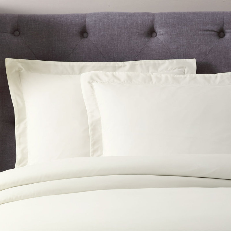 Ultra Percale Duvet Cover Set, Queen + 2 Standard Pillow Shams, Bone