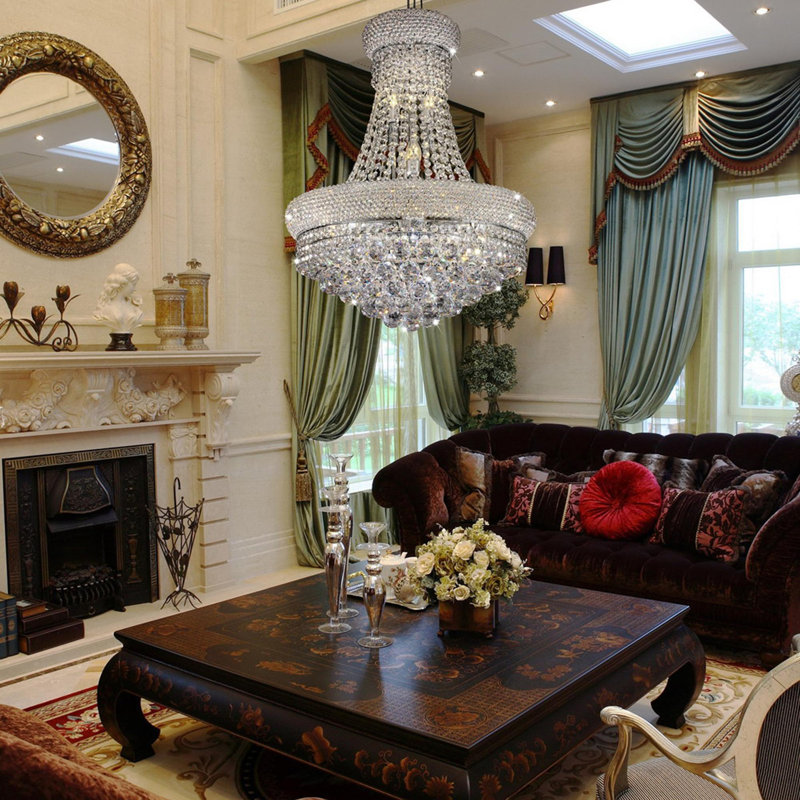 Lampe de plafond DEL 26 po "Adagio Empire" avec détails en cristal