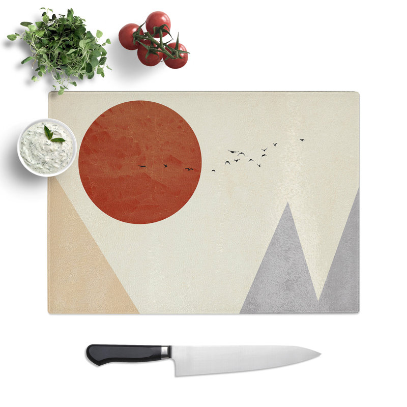 Abstract Modern Landscape Chopping Board, 0.4cm H x 28.5cm W x 39cm L