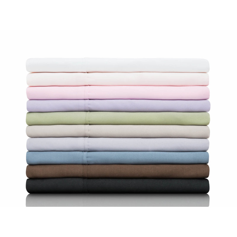 Microfiber Sheet Set, Chocolate, Cot Sheet Set with 2 Pillowcases