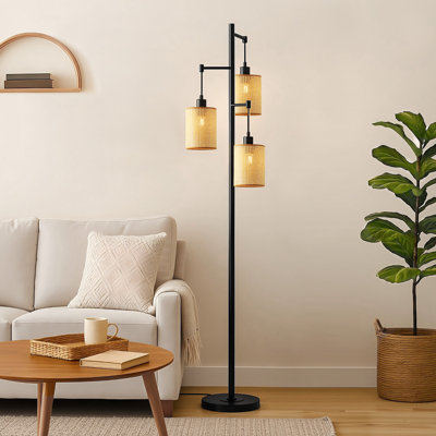 Ashmum 68.9" Rattan Tree Floor Lamp