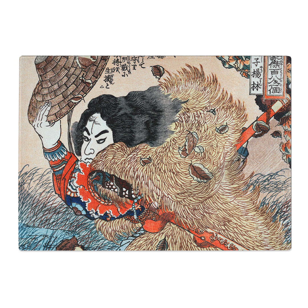 Tempered Glass Kinhyoshi Yorin Hero of the Suikoden by Utagawa Kuniyoshi Chopping Board