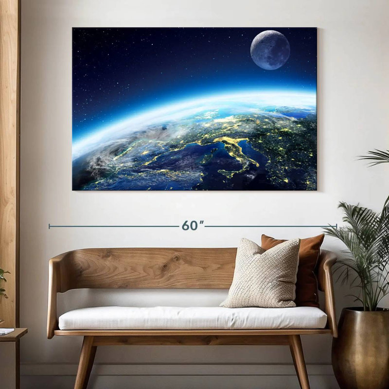 Oberle City Lights From Space, 34" H x 51" W