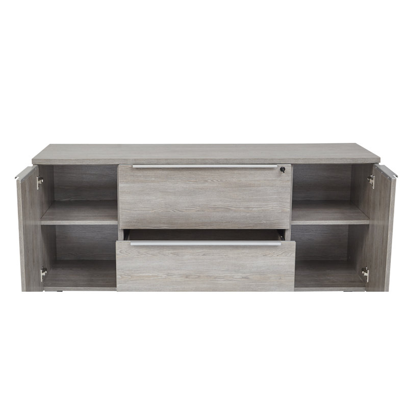 Maysey 63'' Wide 2 -Drawer File Cabinet, Gray/Silver