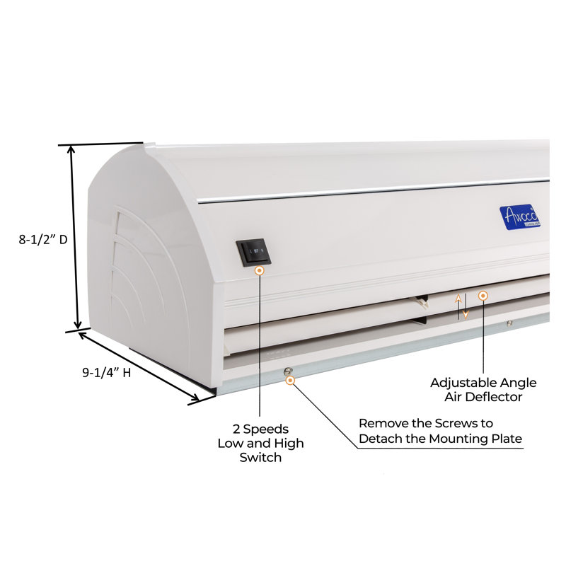 Elegant White Stainless Steel 42" Indoor Air Curtain
