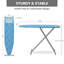 Metal Panel Iron Board with Iron Mat, Heat & Scorch Resistant Cover, Adjustable Height Heavy Duty Ironing Board