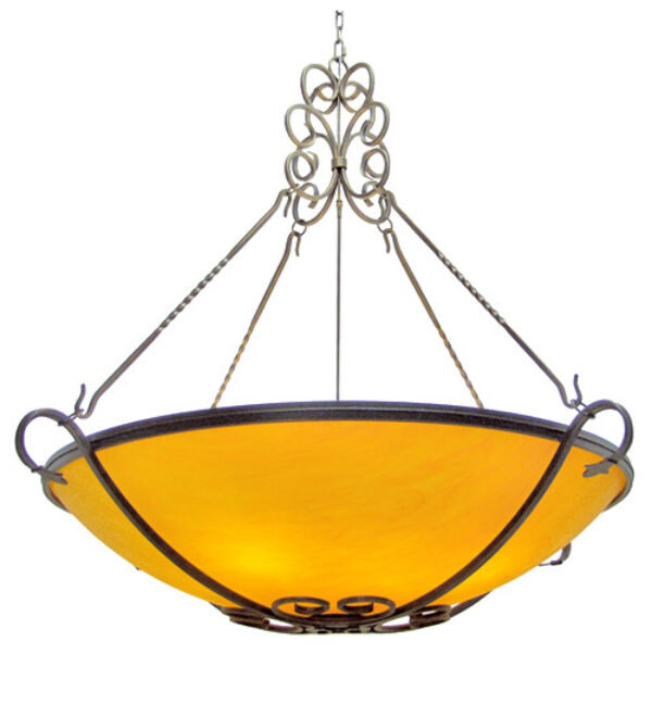 Luminaire suspendu unique à 8 lumières Alaine, Golden Verde Premium, Mica véritable