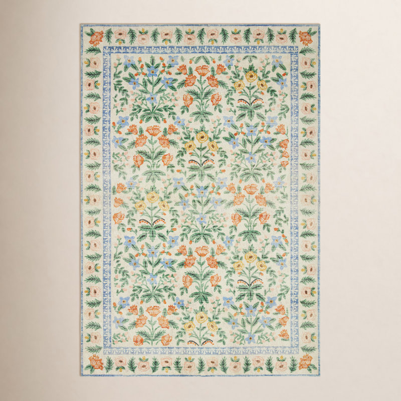 Tapis Rifle Paper Co. x Loloi Eden, Rectangle 8 pi 6 po x 11 pi 6 po