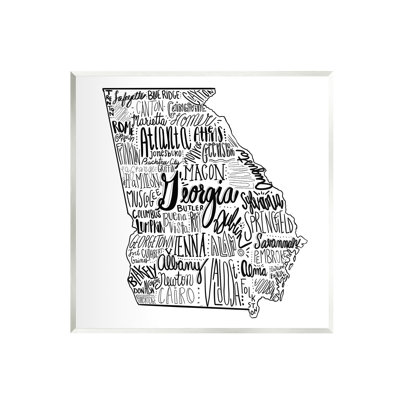 " Georgia State Map Shape City Typography " by The Saturday Evening Post