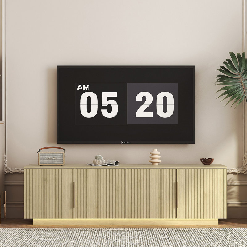 Meuble télé moderne avec éclairage DEL 16 couleurs et rangement spacieux