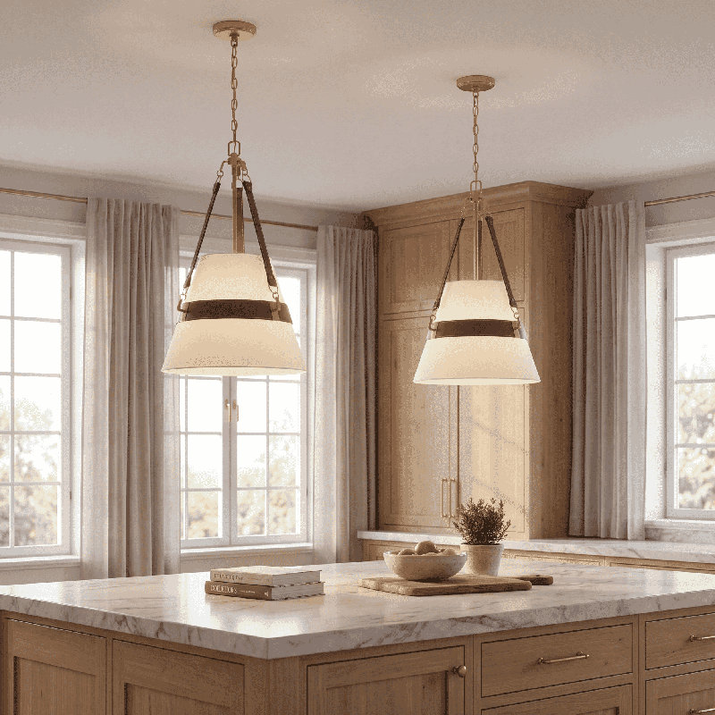 Corinth 3-Light Pendant in Warm Brass