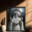 Black Framed Vintage Eerie Gothic, Ghost in the Mirror Wall Art Dark Surrealism Style Framed Prints-361606756