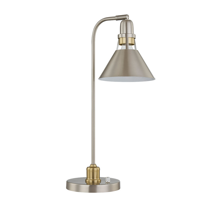 Lampe de table en métal Bowlby, Nickel brossé