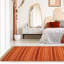 Tapis orange / jaune en laine fabriqué à la main Kilim