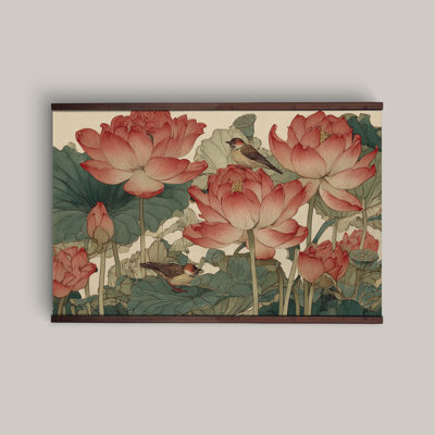 «Chinoiserie Lotus Flower», art mural sur toile
