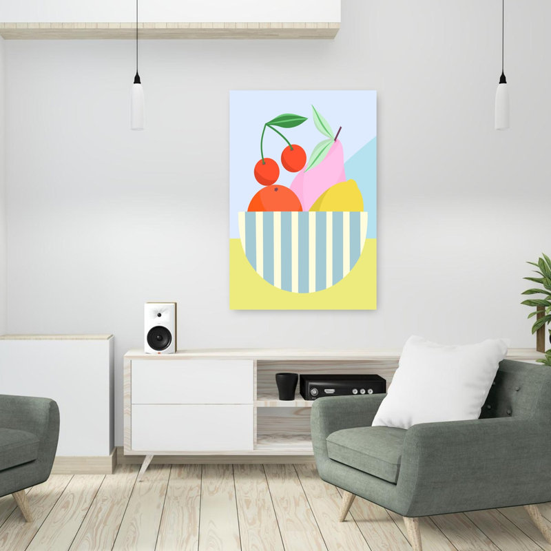 Art mural contemporain à fruits, H 36 po x l 24 po