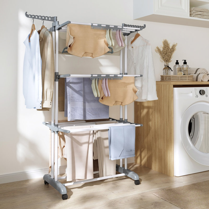 Steel Foldable Freestanding Drying Rack, White