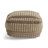 Rustic Wool And Cotton Large Pouf, Brown