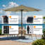 10 pi Parasol de patio solaire en aluminium à énergie solaire