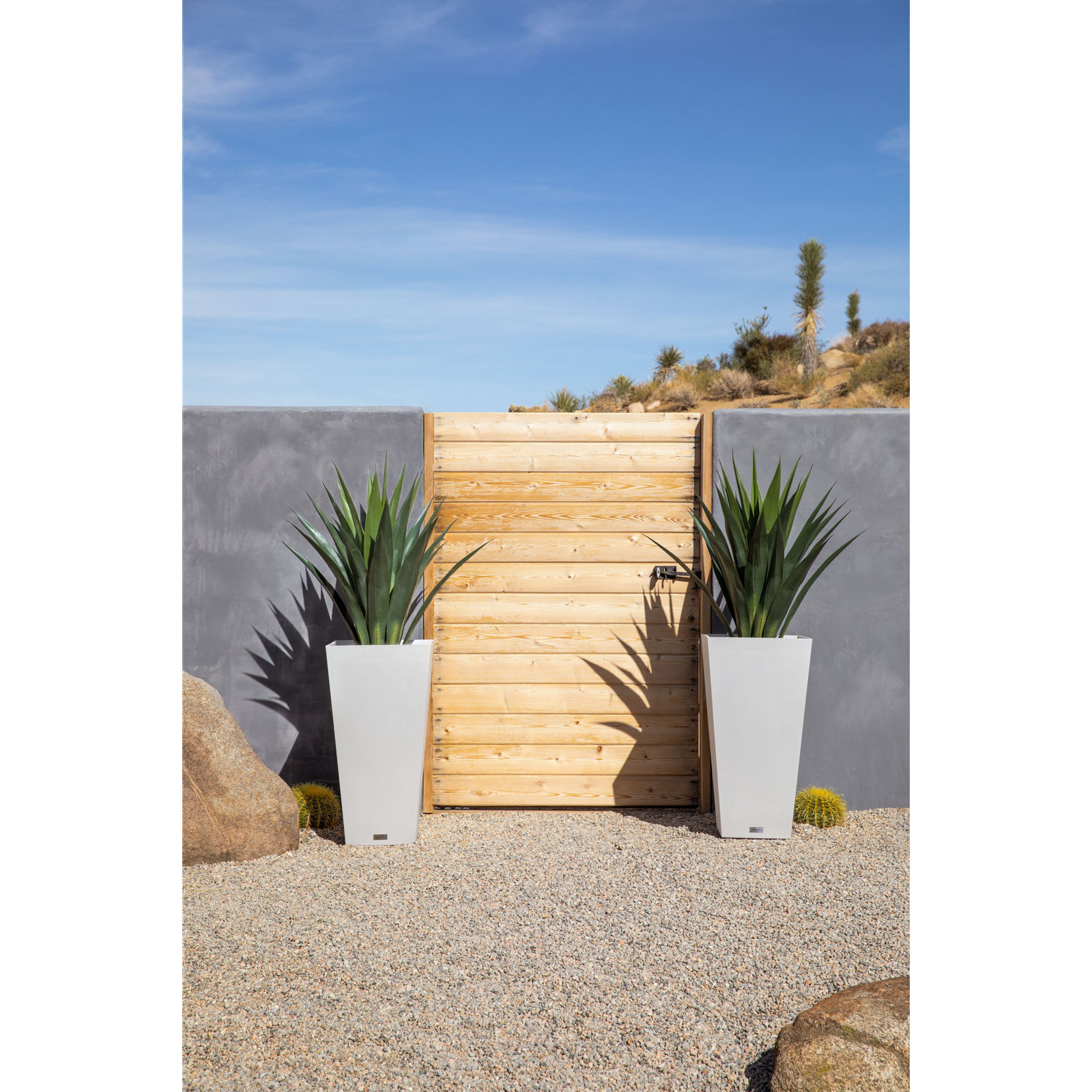 Pure Series Midland Planter, 30" H x 15.25" W x 15.25" D, Set of 2, White