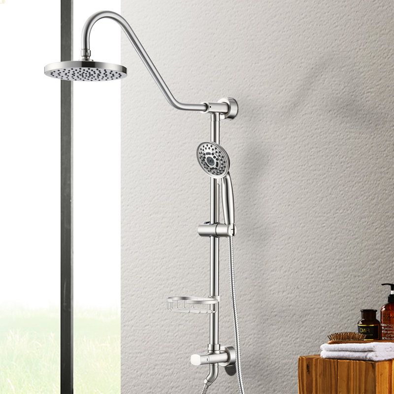 Système de pomme de douche avec pluie de 8 po et conception portable en acier inoxydable