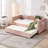 Twin Size Upholstered Daybed With Trundle,Usb Port ,Side Pockets, Modern V-Grained Backrest Design,No Box Spring Needed, For Bedroom, Guest Room-465388185
