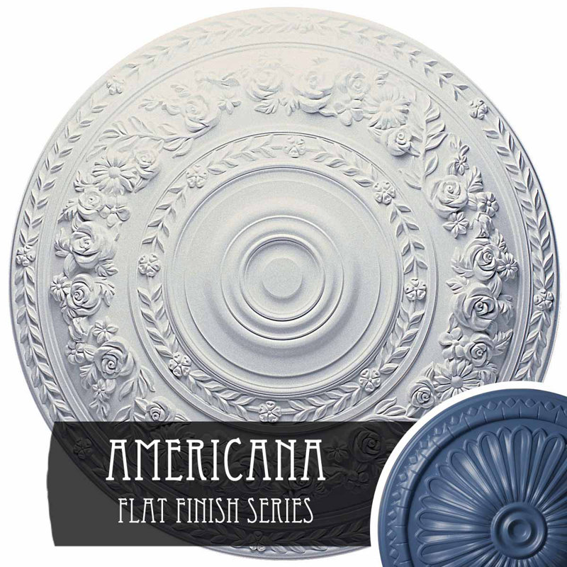 33 médaillon de plafond rose P 7 7/8 po x P 2 3/8 po (convient aux auvents jusqu'à 13 1/2 po), Americana