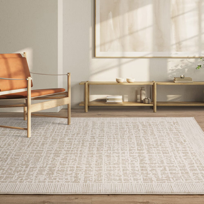 Abstract Area Rug, Rectangle 120 x 160 cm, Grey