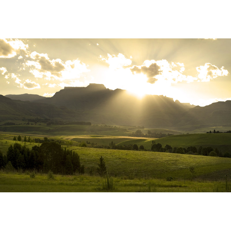 Sunset Over Mountains - Wrapped Canvas Print, 30cm H x 46cm W