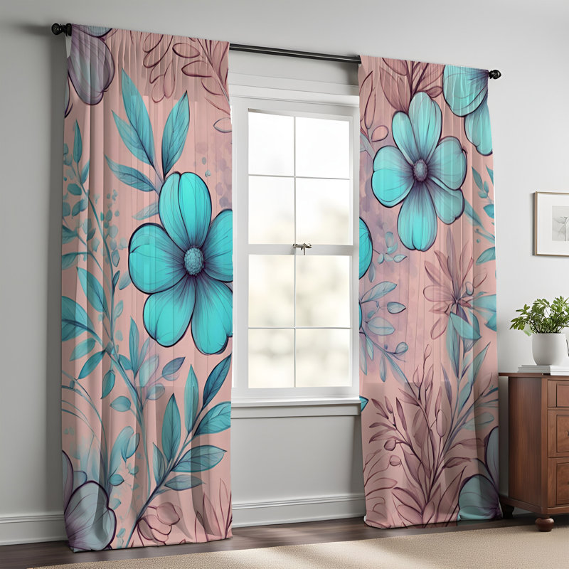 Paire de rideaux semi-transparents en polyester Finntan, L 40 po x L 61 po