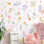 Adhésif décoratif aquarelle floral - Multicolore - Motif de fleurs sauvages en vinyle amovible