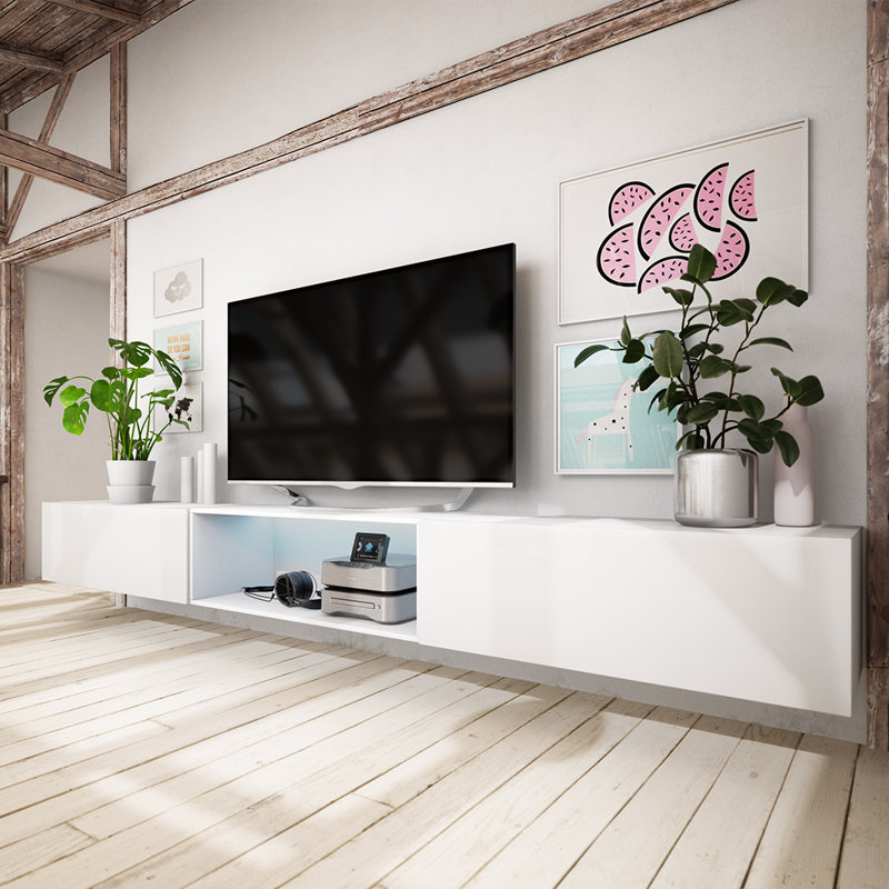 Alarik Unfinished TV Stand for TVs up to 88", White