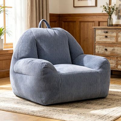 Fauteuil à billes 38 po pour adultes, fauteuil à billes en mousse à haute densité rembourré de mousse avec poignée pour adultes