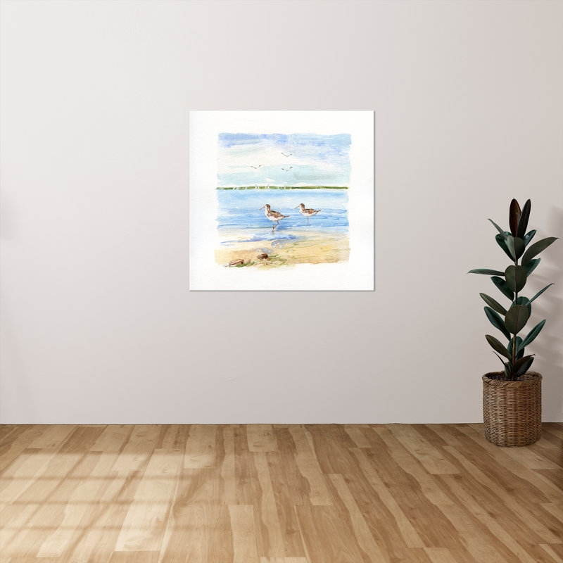 "Sandpiper Beach II" par Sally Swatland, reproduction sur toile, H 24 po x l 24 po x P 1,5 po