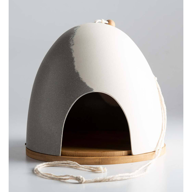 Igloo Shaped Bamboo Fiber Birdhouse