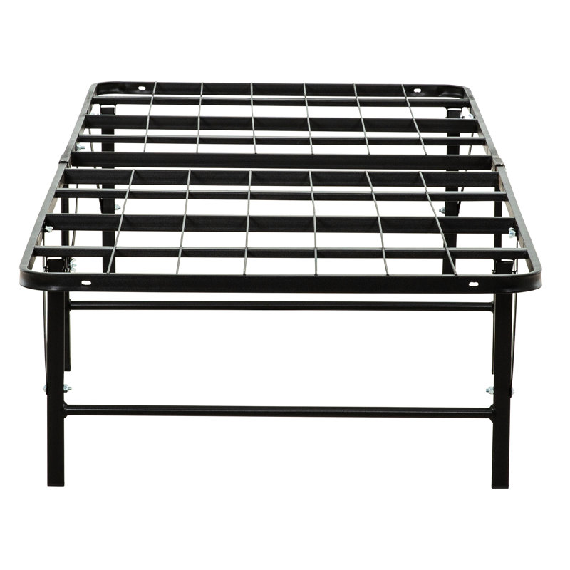 Black Twin Metal Mattress Base - , Ample Storage Option Platform Bed Frame Strong, Extra Bedroom Space, Twin