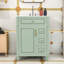 Meuble-lavabo autoportant élégant avec lavabo en céramique, tiroir rabattable, tablette réglable et support de rangement-590957402