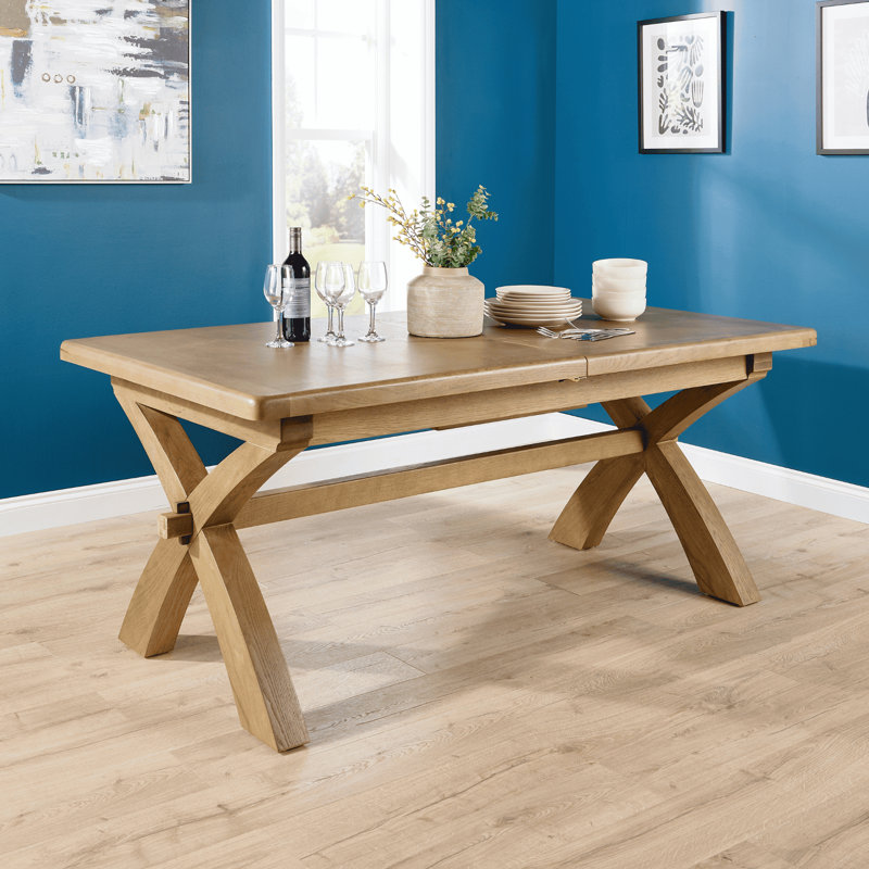 Ciro 2.3m Oak & MDF Veneer Extending Dining Table, 78cm H x 180cm W x 100cm D