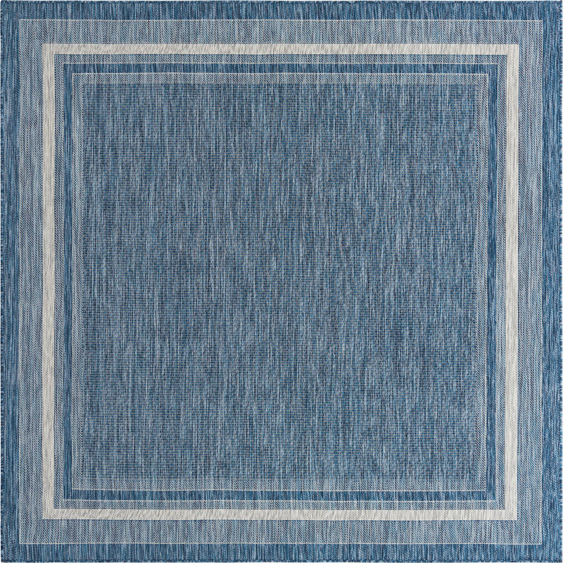 Tapis intérieur / extérieur Sevinc, Blue, Carré 7 pi 10 po
