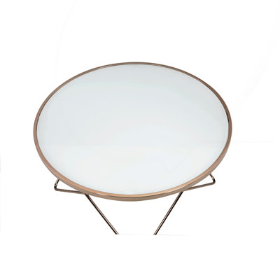 Coffee Table Frosted Glass Top & Champagne Finish.