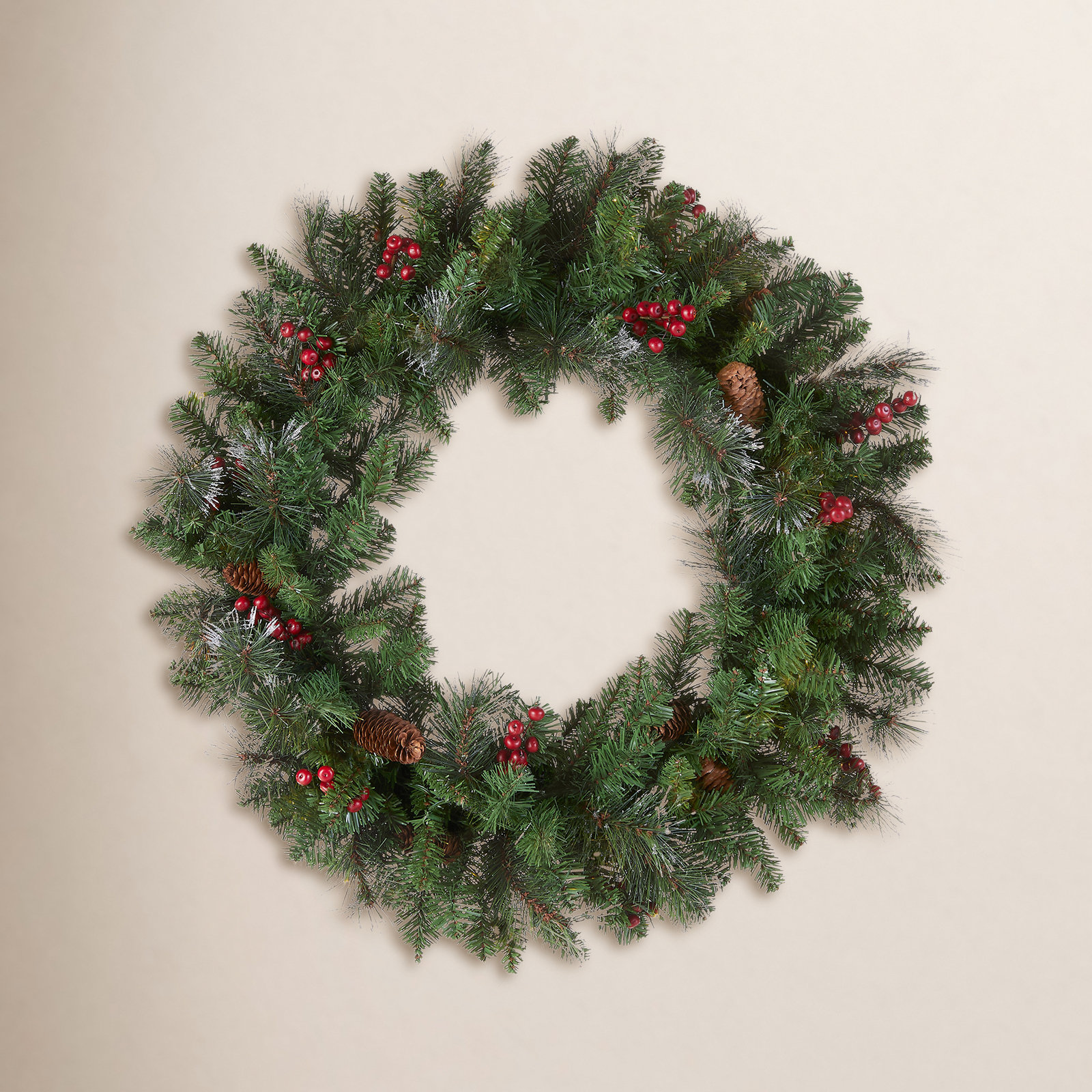 30" Pre-Lit Berry Christmas Wreath