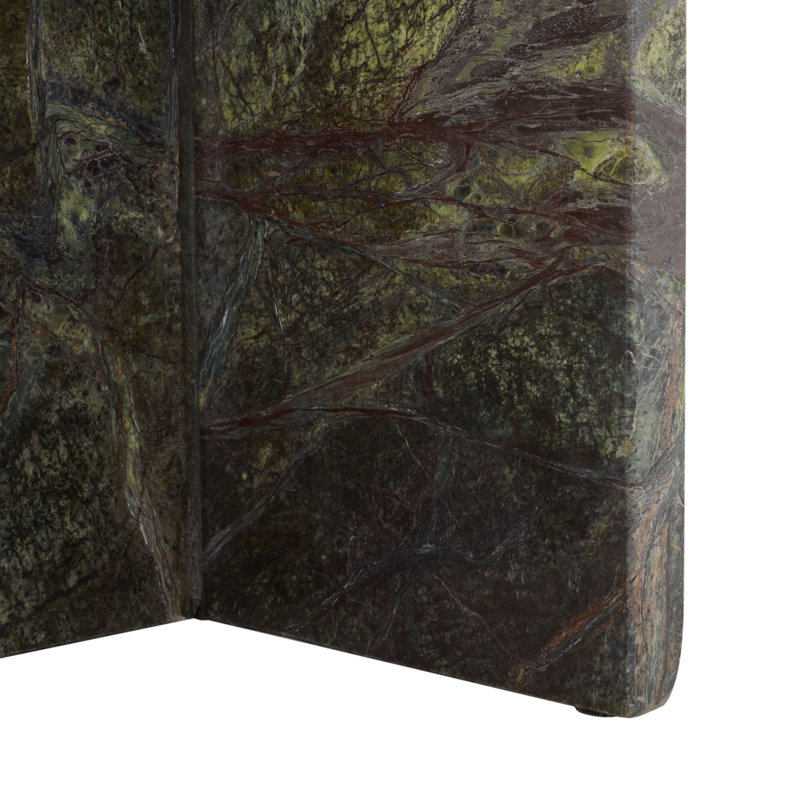 Tablette d'appoint en marbre 12 "Adriano, Vert/brun