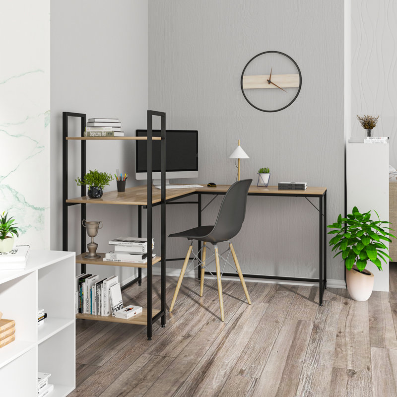 138cm W L-Shaped Writing Desk
