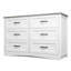 Commode double en bois moderne à 6 tiroirs l 47,2 po Migneco avec poignées en métal et tiroirs coulissants-2064947733