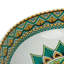 16" Round Artistic Ceramic Vessel Sink – Glossy Above-Counter Basin with Hand-Inspired Printed Pattern