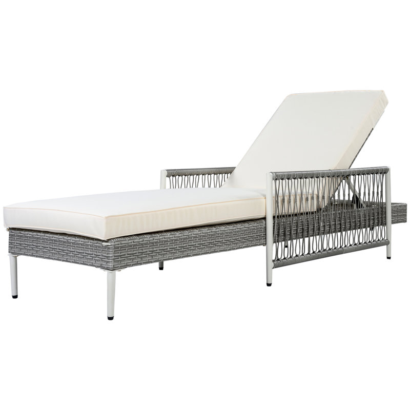Méridiennes de patio Position Position, fauteuil inclinable moderne en acier au rotin Pe