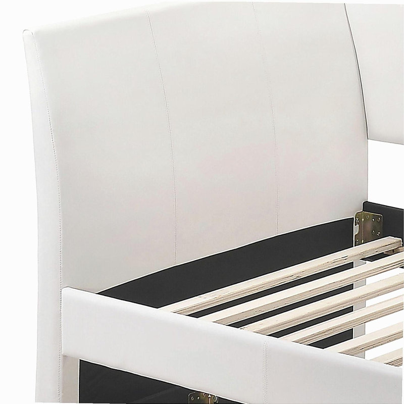Lit de jour simple tapissier blanc avec couchette
